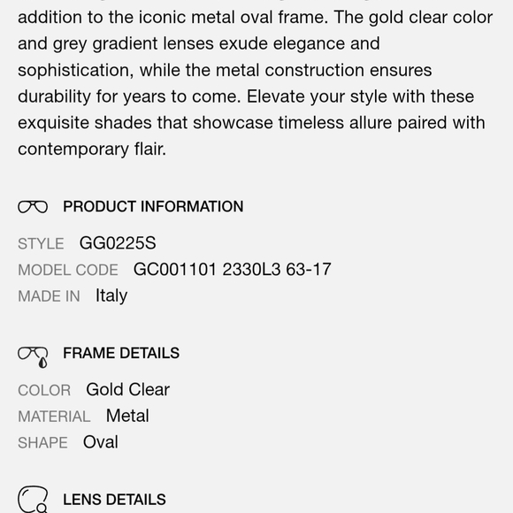 Gucci Women\'s Sunglasses with Gold Frame and Gray Lenses main image 11